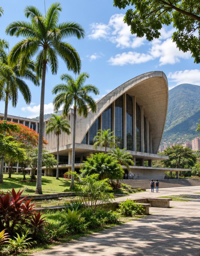 Campus universitario con estudiantes