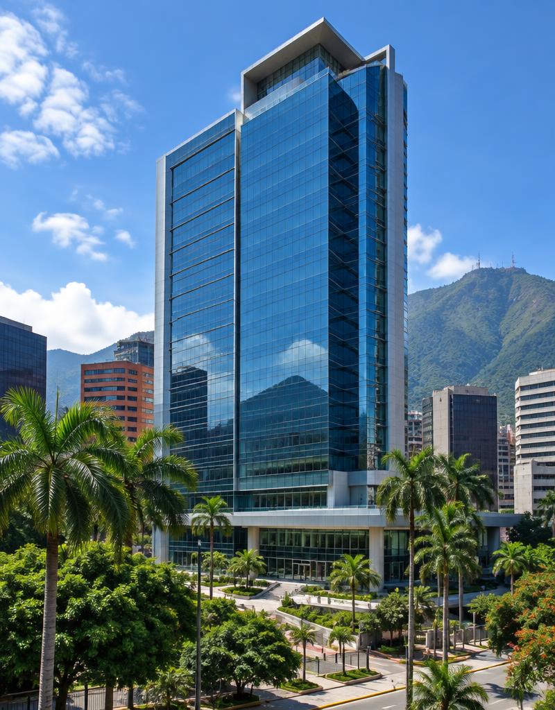 Vestíbulo de sede bancaria corporativa