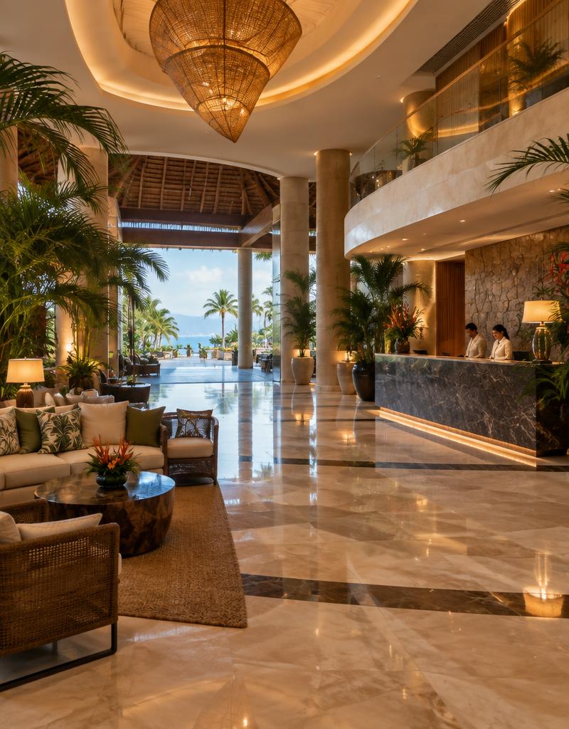 Recepción de hotel de lujo